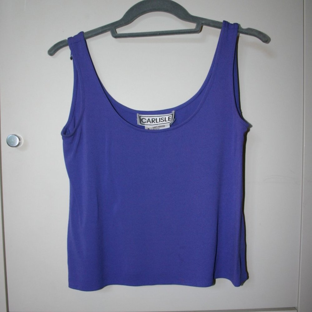 CARLISLE Size 8 Wrap-look Floral Skirt 100% Silk w/Top/Tank in Medium Purple - Picture 6 of 10
